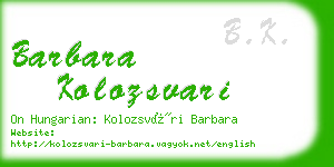 barbara kolozsvari business card